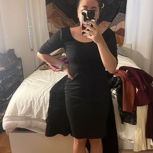 Black midi dress
